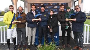 <p>My Immortal and Finny Maguire won the 1xbet.ie Grand National Trial Handicap Steeplechase (Listed) for Barry Rory and Jack Connell. Pic: Healy Racing Photo</p>