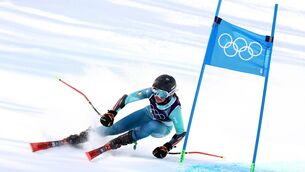 <p>Anabelle Zurbay competes during the Women's Giant Slalom. Pic: Mattia Ozbot/Getty Images.</p>