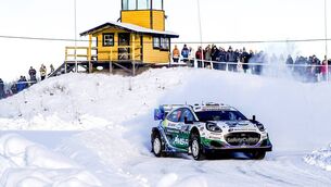 <p>Jon Armstrong/Shane Byrne (Ford Puma Rally1) were the top Irish crew and the highest placed M-Sport Ford duo on Rally Sweden, the second round of the World Rally Championship. Picture: M-Sport Ford. </p>