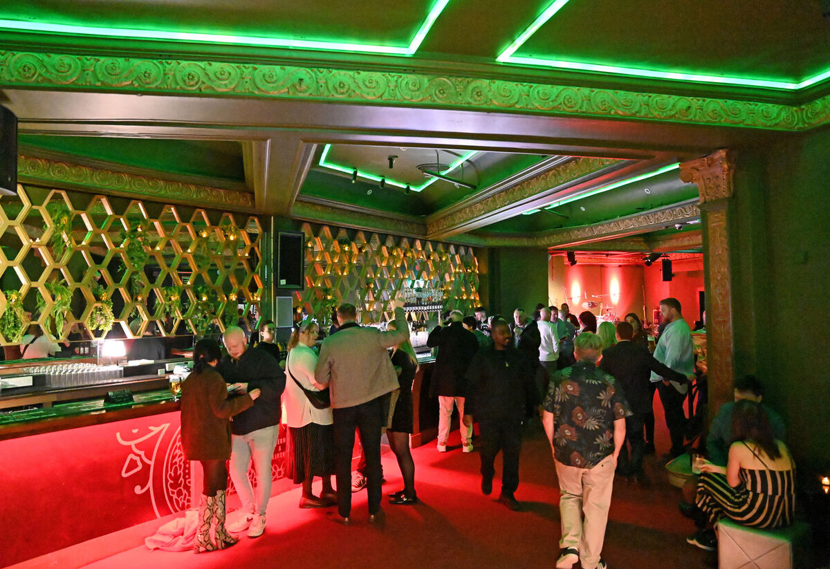 The upstairs bar and stage at the Savoy. 