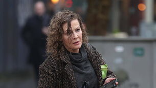 <p>Fiona Donohoe, the mother of 14-year-old Noah Donohoe, outside Belfast Coroner’s Court Picture: Liam McBurney/PA</p>