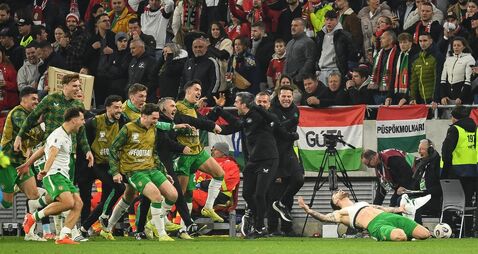 Troy Parrott celebrates scoring the winning goal with teammates 11/12/2025