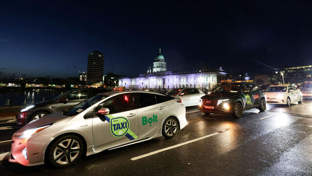 <p> Last year, taxi drivers launched a protest over the Uber's introduction of fixed fares. File photo: Leah Farrell / © RollingNews.ie</p>