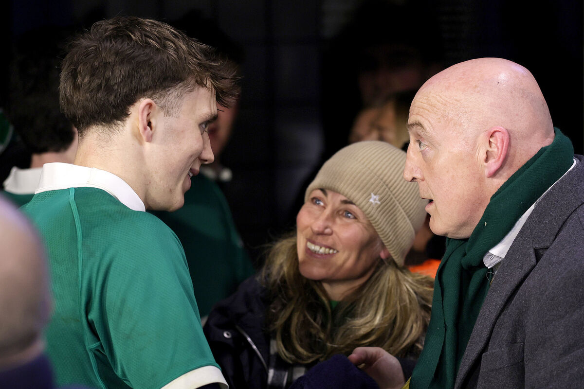 Keith gives Tom some fatherly advice after a game. Pic: Laszlo Geczo/Inpho