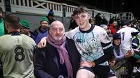 Tom Wood with his father Keith Wood after the game 21/2/2025