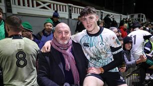 <p>PRIDE: Keith Wood with his son Tom: "Under-20s rugby is fantastic to watch. A lot of mistakes are made but players try things that a senior team wouldn’t. There’s joy and a freedom to it."<br>Pic: Ben Brady/Inpho</p>