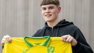 <p>Norwich City have reached an agreement to sign Vinnie Leonard from Dundalk in July 2026. Pic: Norwich City FC. </p>