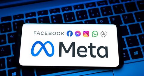 Meta Platforms logo displayed on mobile device