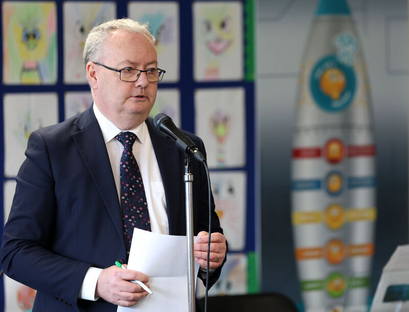 Department of Education and Youth junior minister Michael Moynihan TD, speaking at the opening ceremony for the new sensory rooms funded by parents at Scoil Eoin, Ballincollig, Cork. Picture: Jim Coughlan