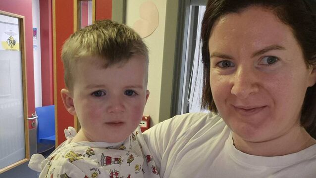 <p>Emma Moloney and Cormac in CHI Crumlin. Cormac was born with a congenital condition affecting the left side of his heart.</p>