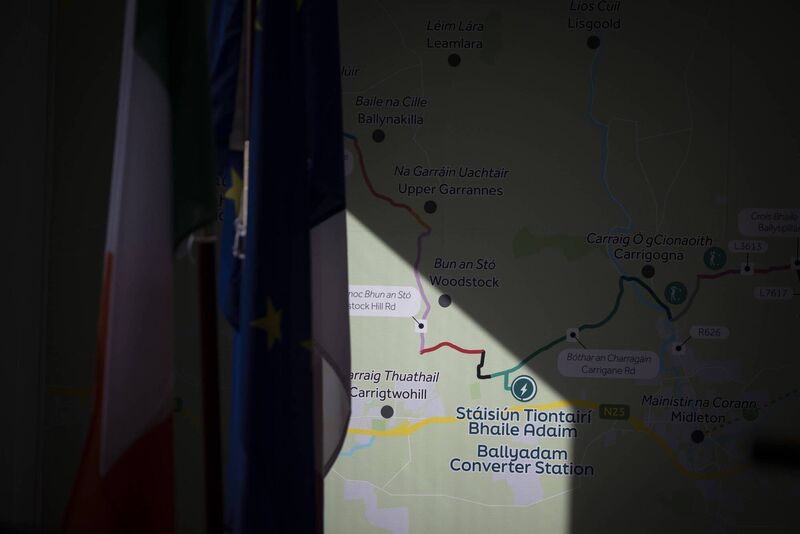 A map depicting the onshore cable route for the Celtic Interconnector project. Photo: Clare Keogh
