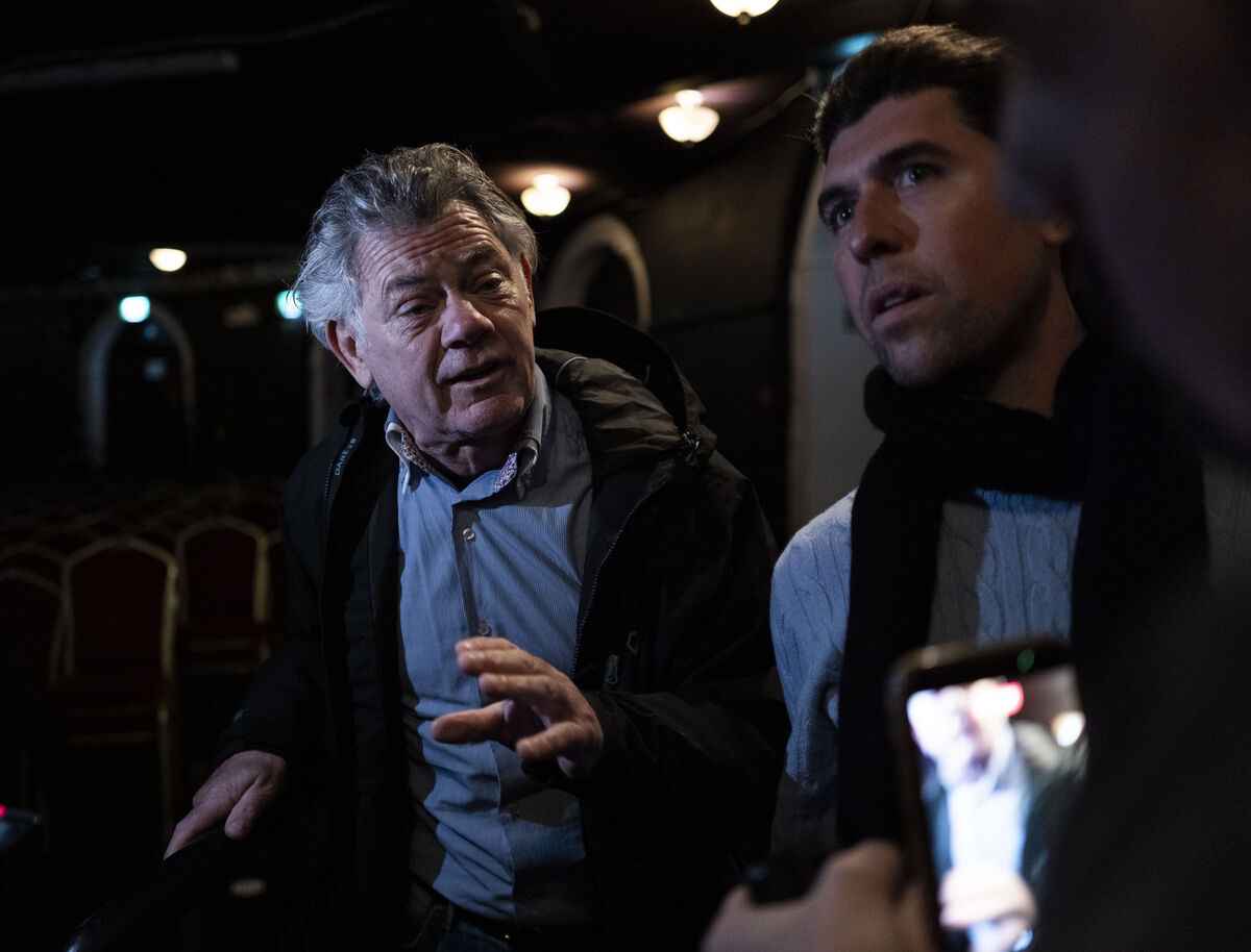 Gerard the Monk Hutch and Rex Ryan at a behind the scenes tour of 'The Monk' set ahead of the theatre production. Photo: Sam Boal/Collins