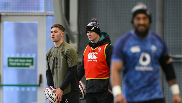 <p>Johnny Sexton on Jack Crowley's performance against Italy: "He wasn’t setting anything up, he was getting the ball to the space, when it was there, in the moment, and that’s a big development for him." Pic: Brendan Moran/Sportsfile</p>