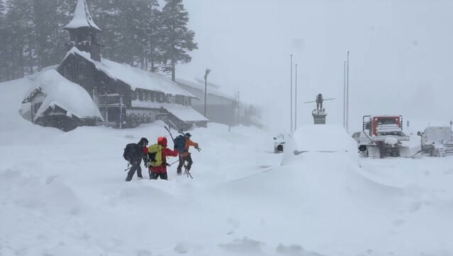 Members of a rescue team in Soda Springs, California on Tuesday (Nevada County Sheriff’s Office via AP)