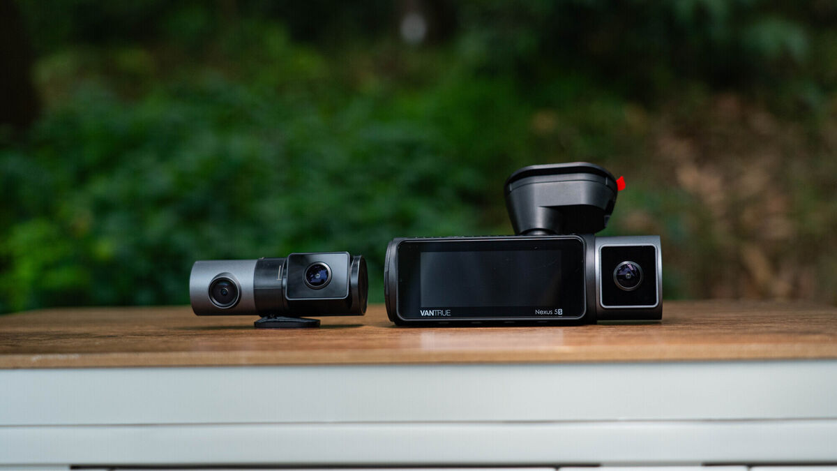 Wide-angle lenses provide 360-degree coverage inside and outside the vehicle. Picture: Vantrue.