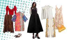 <p>Paula Burns: "Look to the subtle drama of flowing ruffles or be a princess charming in a floral corset dress for a sartorial meet-cute that is destined to go the distance."</p>