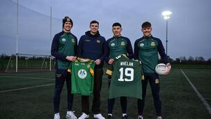 <p>DEPTH AND DEFIANCE: In attendance at the Meath centre of excellence is Green Bay Packers Punter Daniel Whelan with Meath senior footballers Cian McBride, Sean Brennan and Billy Hogan. Pic: David Fitzgerald/Sportsfile.</p>