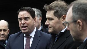 <p>Agriculture minister Martin Heydon; enterprise minister Peter Burke; and minister of state with special responsibility for financial services, credit unions and insurance Robert Troy speak to the media outside Bread 41 to discuss the flour mill scheme. Picture: Sam Boal/Collins photos </p> <p>Agriculture minister Martin Heydon; enterprise minister Peter Burke; and minister of state with special responsibility for financial services, credit unions and insurance Robert Troy speak to the media outside Bread 41 to discuss the flour mill scheme. Picture: Sam Boal/Collins photos </p>