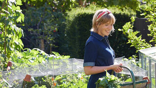<p>Gardener and author Kathy Slack in her garden. Picture: Stephanie McLeod/PA</p>