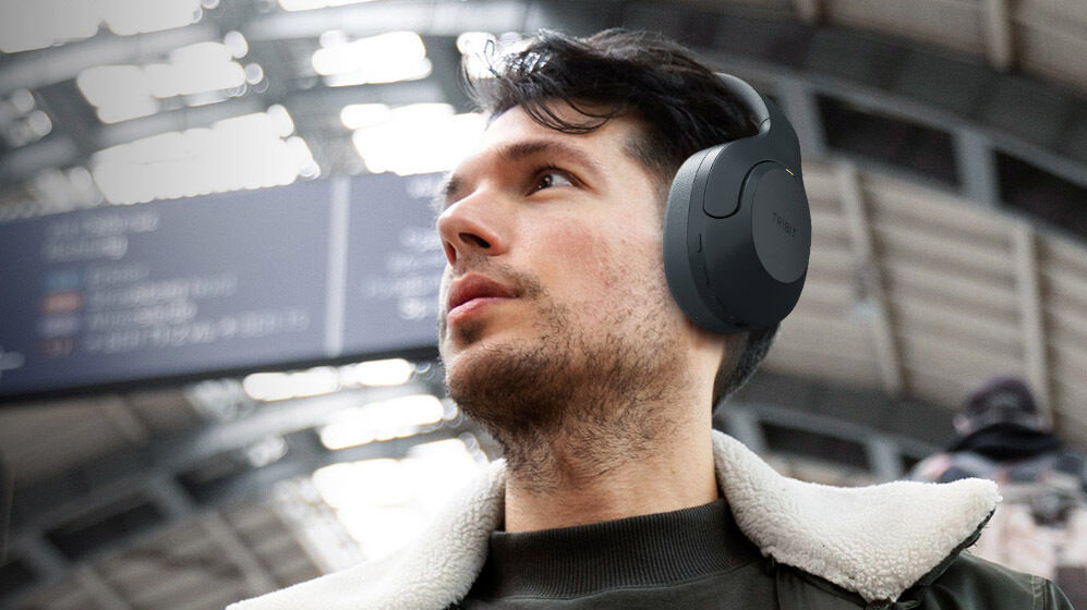 The padded over-ear design provides a comfortable fit, even during long listening sessions. Picture: Tribit.