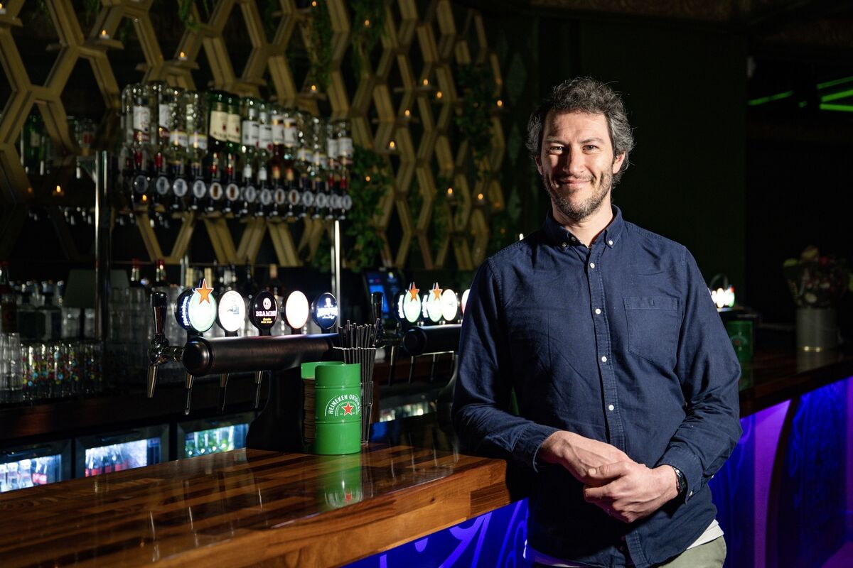 Ed O’Leary beside one of the new bar areas in the Savoy: 'People are happy to see this isn’t a new building. It’s an old one that has been revived for another life. This is the next stage of its lifetime. The building has gone from being derelict to having a purpose again.' Picture Chani Anderson