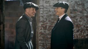 <p>Barry Keoghan and Cillian Murphy on set during the filming of Peaky Blinders: The Immortal Man. Cr. Courtesy of Netflix/Robert Viglasky © 2025</p>