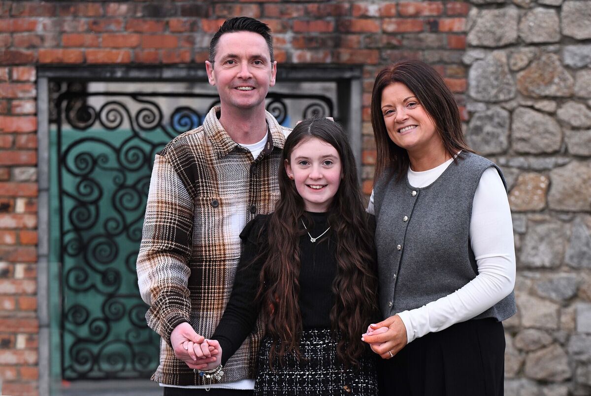  Michelle Kelly and partner Martin Conway from Nurney, Co. Kildare, with their daughter, Sophia. Photograph Moya Nolan