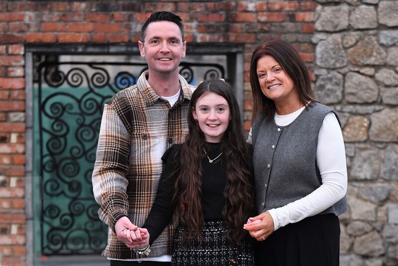  Michelle Kelly and partner Martin Conway from Nurney, Co. Kildare, with their daughter, Sophia. Photograph Moya Nolan
