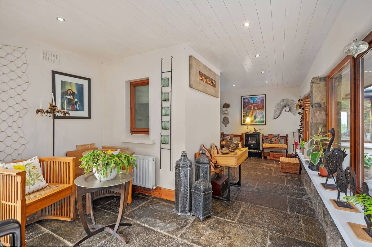 Entrance porch with Liscannor stone floor Entrance porch with Liscannor stone floor