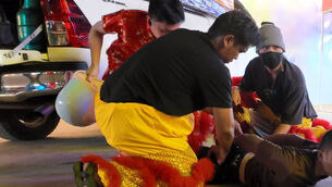 Officers donned a colourful disguise to nab the suspect (The Metropolitan Police Bureau via AP)