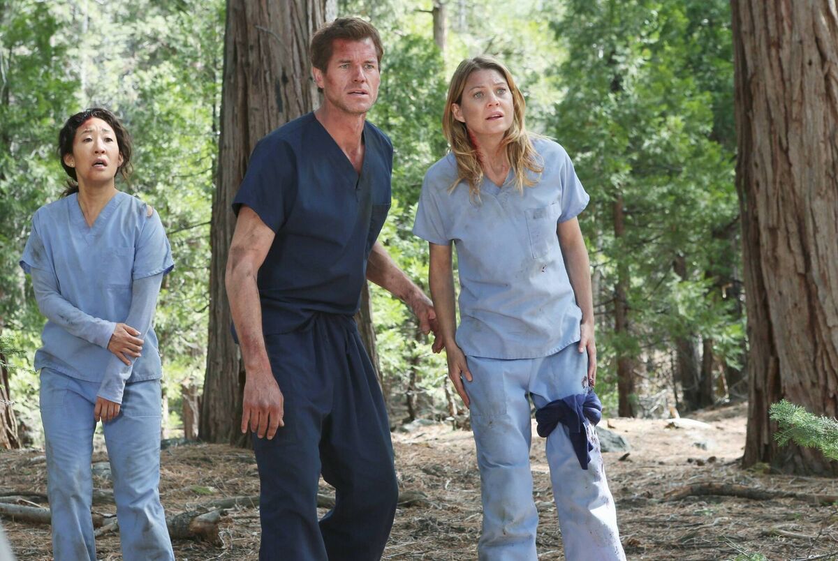 Sandra Oh, Eric Dane and Ellen Pompeo in Grey's Anatomy. (ABC/KAREN NEAL)