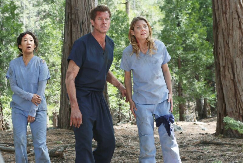 Sandra Oh, Eric Dane and Ellen Pompeo in Grey's Anatomy. (ABC/KAREN NEAL)