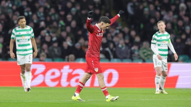 <p>Stuttgart’s Bilal El Khannouss celebrates their opener (Steve Welsh/PA)</p>