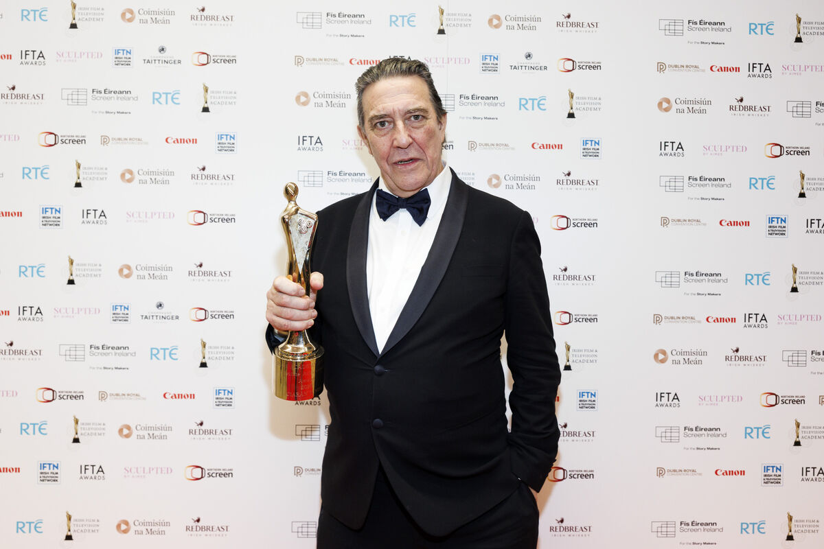  Ciarán Hinds was presented with the Ifta Lifetime Achievement Award for his outstanding contribution to the Irish and international screen industry, across both film and television. Picture Andres Poveda