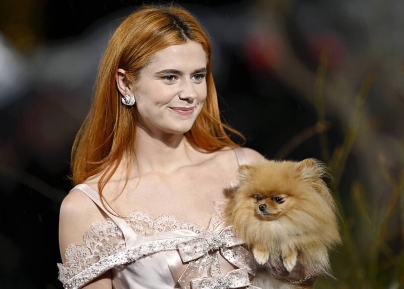 Alison Oliver, who won the Ifta Best Actress award on Friday for her role in 'Task', attended the British premiere of 'Wuthering Heights' accompanied by Pomeranian pup Bubbles. Picture: Gareth Cattermole/Getty Alison Oliver, who won the Ifta Best Actress award on Friday for her role in 'Task', attended the British premiere of 'Wuthering Heights' accompanied by Pomeranian pup Bubbles. Picture: Gareth Cattermole/Getty