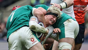 <p>BLONDES HAVE LESS FUN:Â Ireland's Josh van der Flier tackles England's Henry Pollock. Pic: INPHO</p> <p>BLONDES HAVE LESS FUN:Â Ireland's Josh van der Flier tackles England's Henry Pollock. Pic: INPHO</p>