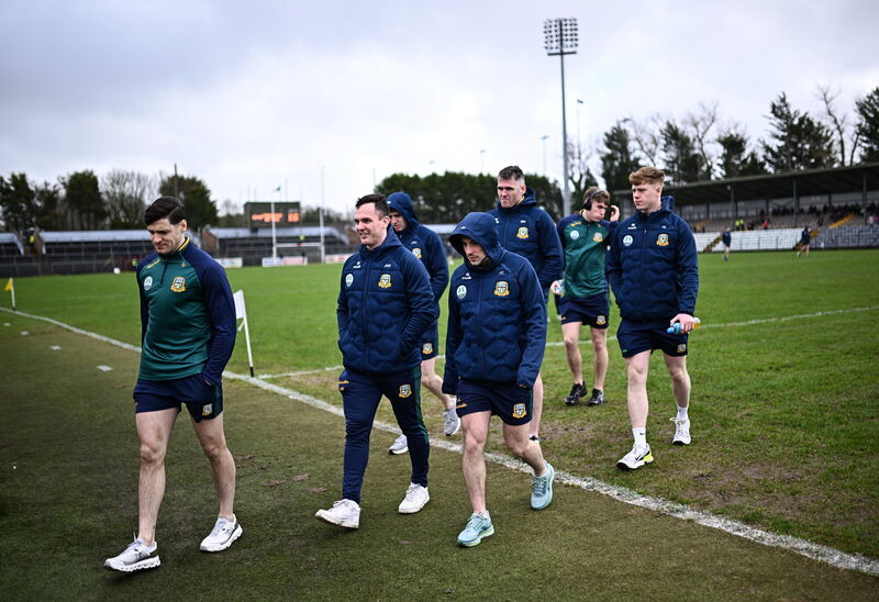 Meath players walk the pitch before the Division 2 match against Cork at Páirc Ui Rinn in Cork. Pic: Seb Daly/Sportsfile