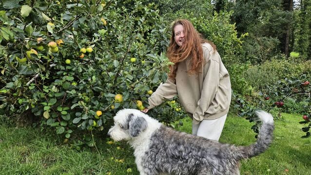 <p>Emma deSouza in her garden in Fermanagh. She says gardening began as a chore and has become an adventure.</p>