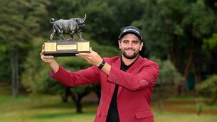 <p>ON SAFARI: Casey Jarvis  poses with the trophy following victory at the Magical Kenya Open at Karen Country Club in Nairobi. Picture: Stuart Franklin/Getty Images</p>