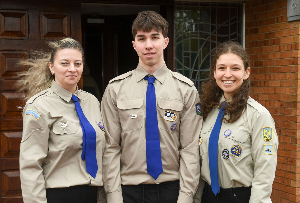  Nataliia Terekhovska, Orest Biletskyy, and Larysa Stech at at an event marking the anniversary of the Russian invasion of Ukraine at the Church of the Incarnation, Frankfield/Grange, Douglas, Cork. Picture: David Keane