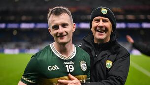 <p>Kerry manager Jack O'Connor and Tom O'Sullivan after the win over Dublin. Pic: Stephen McCarthy/Sportsfile.</p>