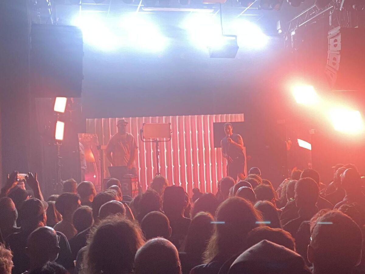 Sleaford Mods on stage at Cyprus Avenue in Cork.