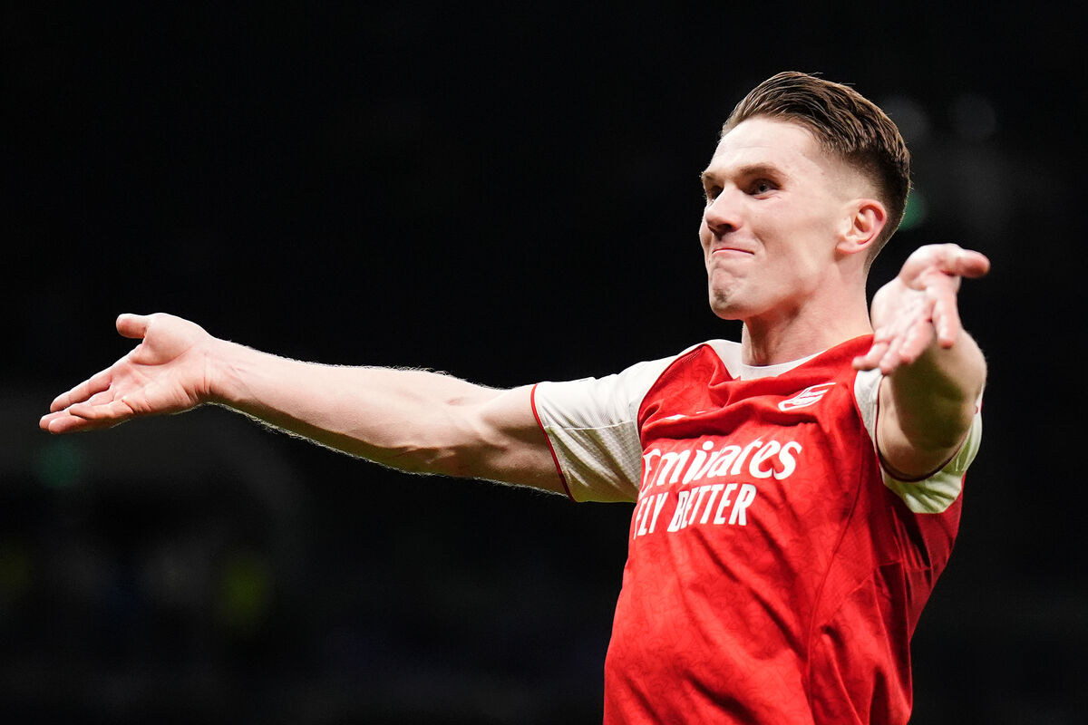 Arsenal's Viktor Gyokeres celebrates after the Premier League match at the Tottenham Hotspur Stadium, London. Picture date: Sunday February 22, 2026.