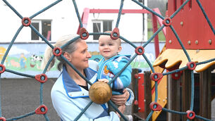<p>Abby O'Leary with 11-month-old Jack. Picture: Larry Cummins</p>
