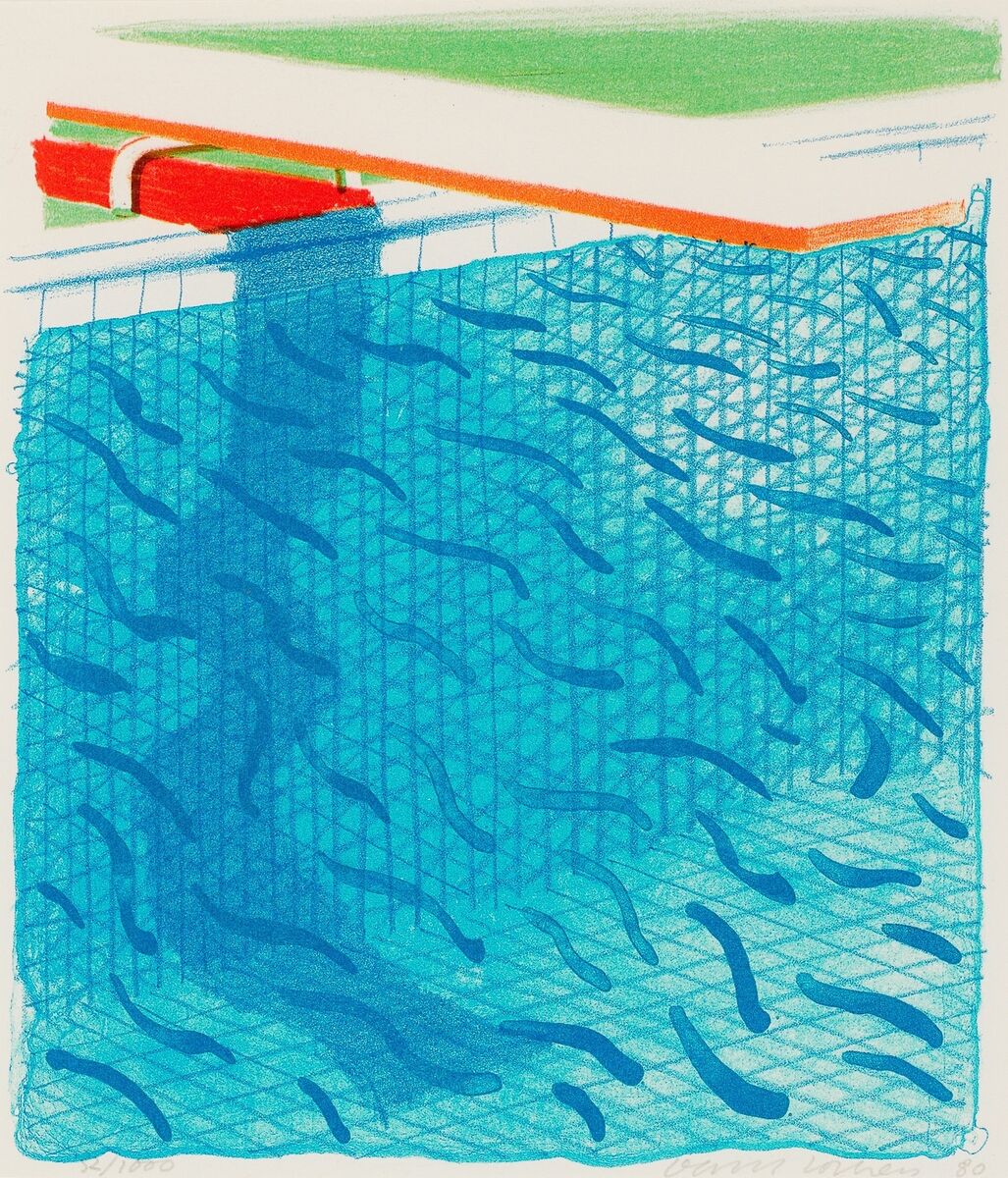 'Pool Made with Paper and Blue Ink for Book' by David Hockney at Whyte's. 'Pool Made with Paper and Blue Ink for Book' by David Hockney at Whyte's.