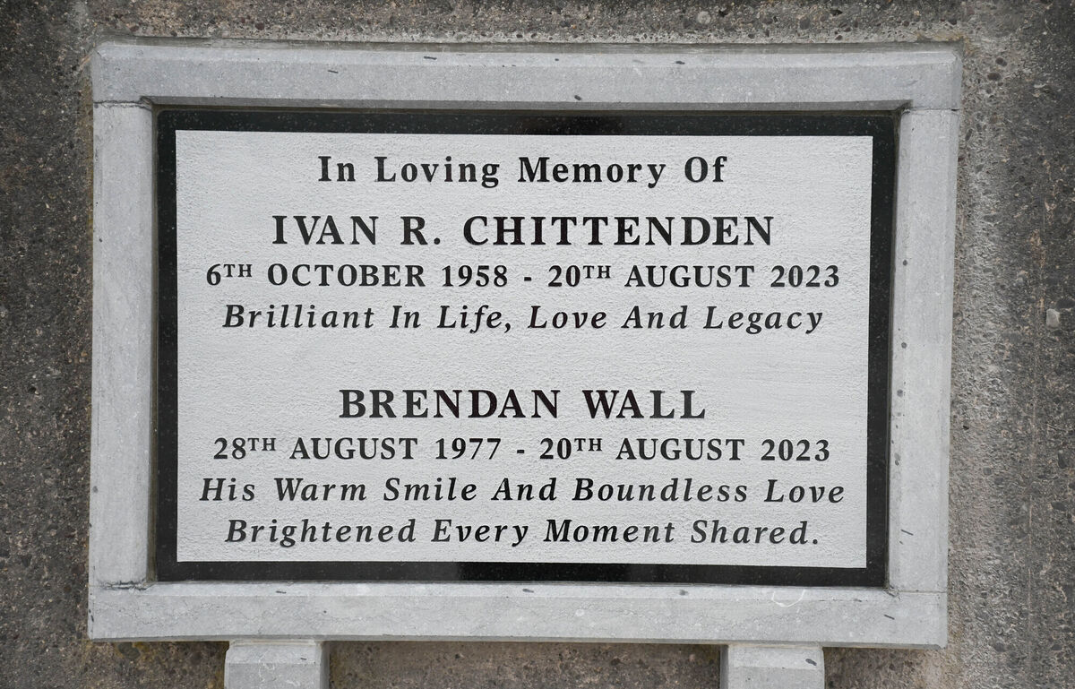 A plaque unveiled in memory of Ivan Chittenden and Brendan Wall, who lost their lives during the Ironman event in Youghal. File Picture: Howard Crowdy A plaque unveiled in memory of Ivan Chittenden and Brendan Wall, who lost their lives during the Ironman event in Youghal. File Picture: Howard Crowdy