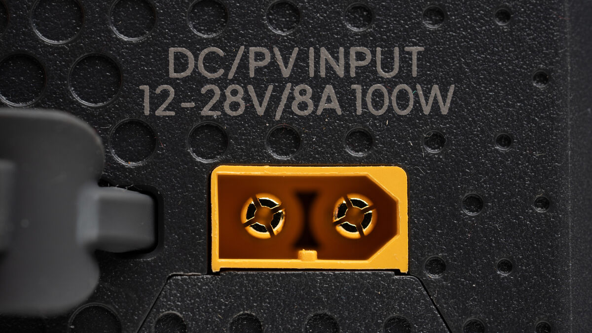 The Elite 10 can be charged via mains or with a 100W solar panel. Picture: Noel Campion.