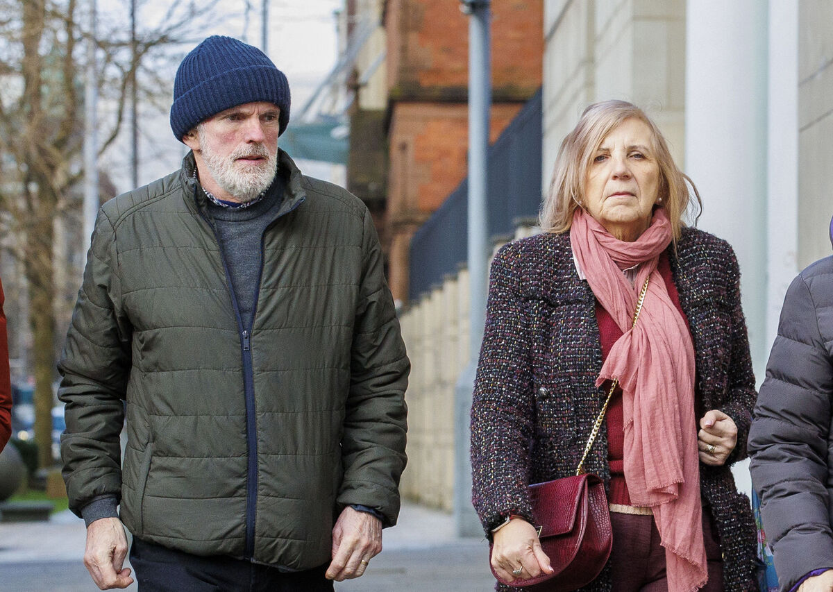Noel and Bernie McNally, parents of Natalie McNally, outside Belfast Crown Court ahead of the trial of Stephen McCullagh, who is accused of the murder of Natalie McNally. Picture: Liam McBurney/PA Wire