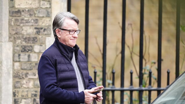 <p>Peter Mandelson outside his home in north west London. The Government still plans to release documents about the peer’s appointment as US ambassador despite his arrest on Monday, a minister said Picture: James Manning/PA</p>