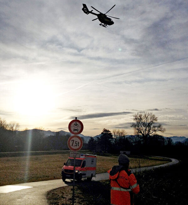 A rescue helicopter flies toward the site where two regional trains crashed near Bad Aibling, southern Germany A rescue helicopter flies toward the site where two regional trains crashed near Bad Aibling, southern Germany